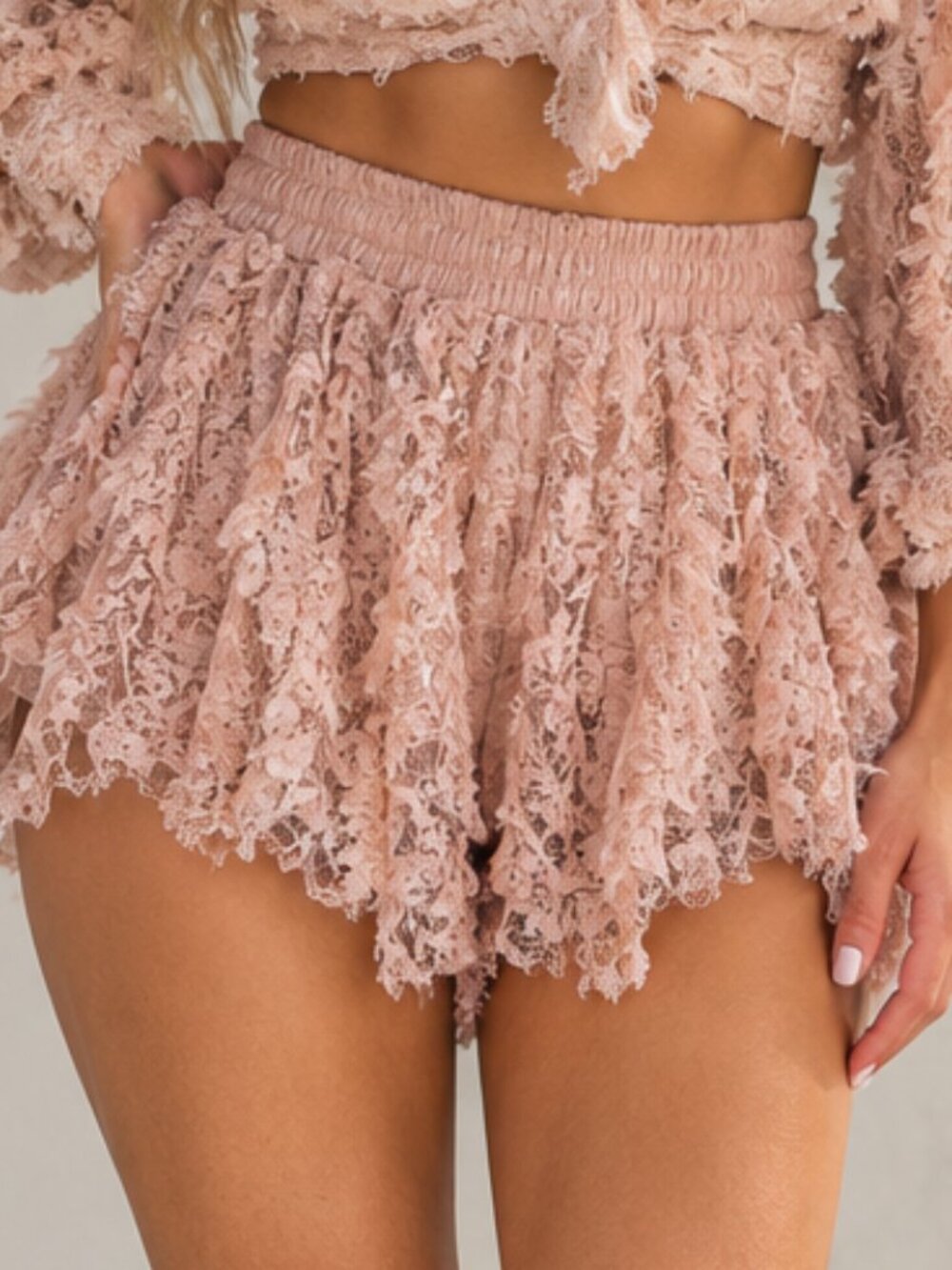 Dollhouse Lace Ruffle Shorts Sheer Layered Boho Y2K Festival Size M